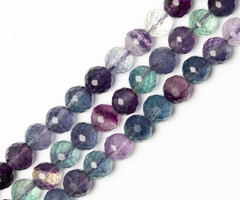Fluorite Natural Gemstone Beads Faceted Round 8mm, strand 45 pieces