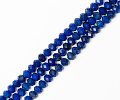 Lapis Lazuli Natural Gemstone Beads Faceted ~6x4mm, strand 75 pieces