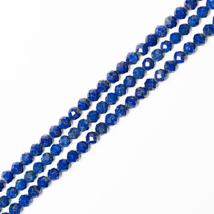Lapis Lazuli Natural Gemstone Beads Faceted Round ~6mm, strand 60 pieces