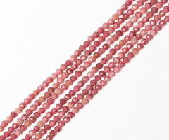 Rhodonite Natural Gemstone Beads Faceted Round ~3mm, strand 115 pieces