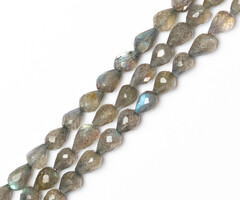 Labradorite Natural Gemstone Beads Faceted Drop 6~8mmx4~5mm, strand 55 pieces