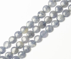 Iolite Natural Gemstone Beads Coin ~10x4mm, strand 35 pieces