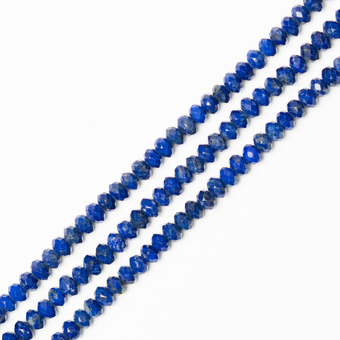 Lapis Lazuli Natural Gemstone Beads Faceted ~3x2mm, strand 170 pieces