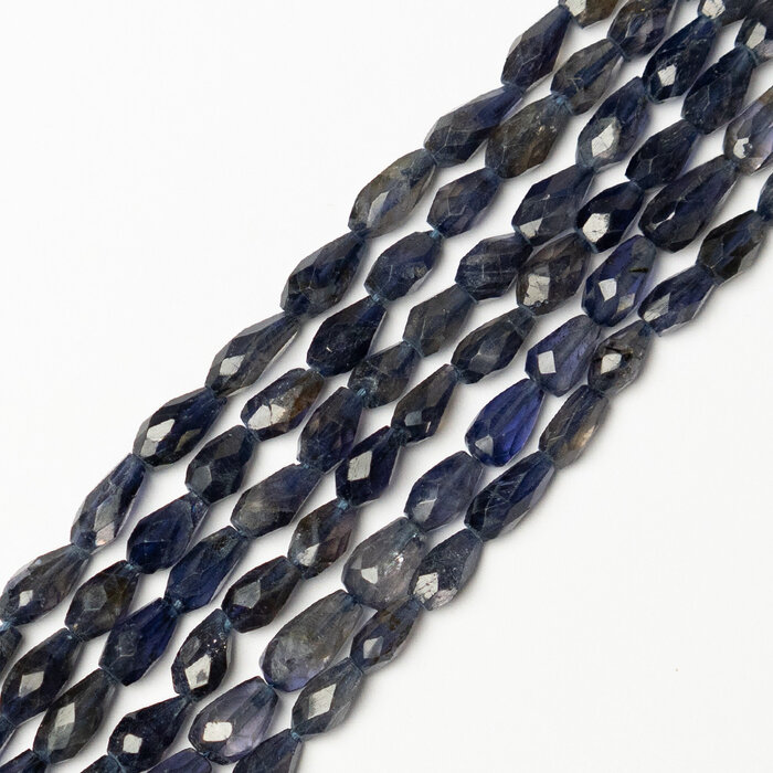 Iolite Natural Gemstone Beads Faceted Drop 5~8x4~6mm, strand 40 pieces