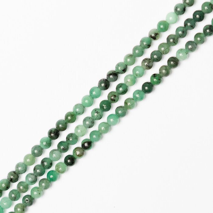 Emerald Natural Gemstone Beads Round ~4mm, strand 90 pieces
