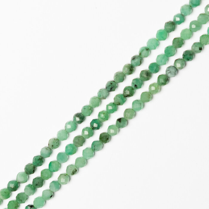 Smaragd Natural Edelsteen Kralen Facet 4mm, streng 90 stuks