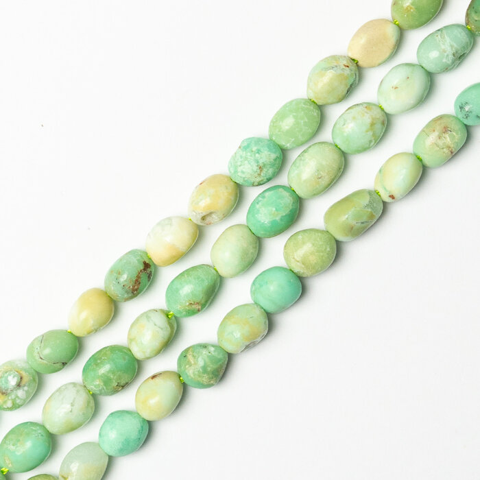 Chrysopraas Natural Edelsteen Kralen Nugget ~6x9mm, streng 40 stuks