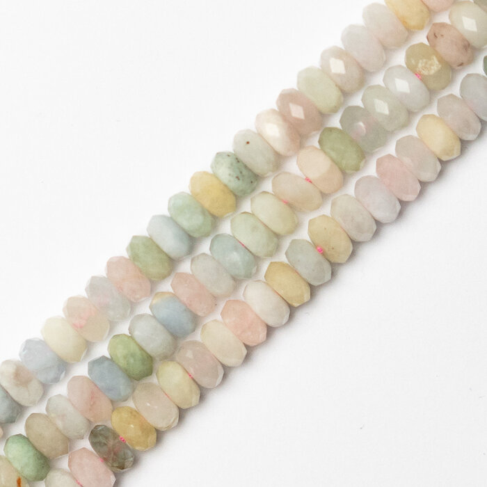 Morganiet Natural Edelsteen Kralen Facet 5~6x3~4mm, streng 110 stuks