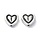 Tibetan Space Beads Heart 10.5x12x6mm Antique Silver, 10 pieces