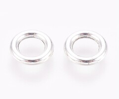 Tibetaanse Spacer Beads Donut  8x1.5mm Antiek Zilver, 20 stuks