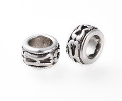 Tibetaanse Spacer Beads Rondelle 6x3.5mm Antiek Zilver Nikkelvrij, 15 stuks