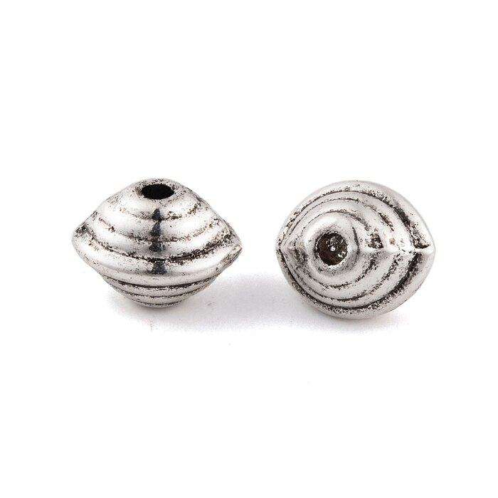 Tibetan Spacer Beads 7x10x7mm Antique Silver, 15 pieces