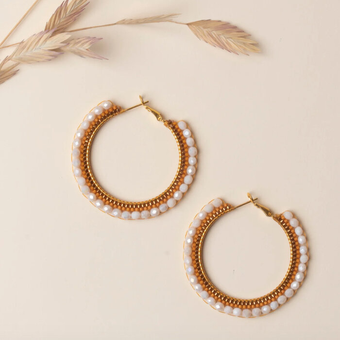 Earring Hoops Gold Plated Nickel Free 40mm, 4 pieces