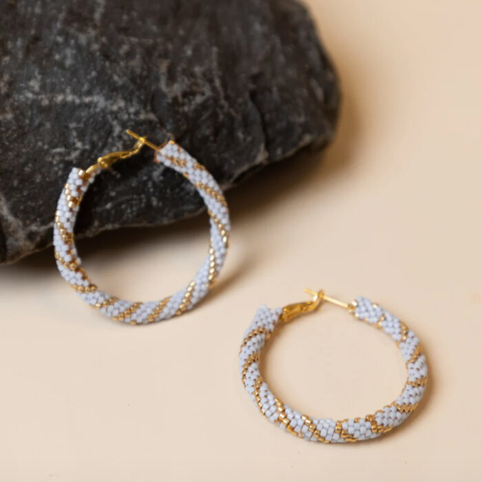 Earring Hoops Gold Plated Nickel Free 40mm, 4 pieces