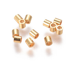 Stainless Steel Spacer Beads Tube 2x2mm Gold, 20 pieces