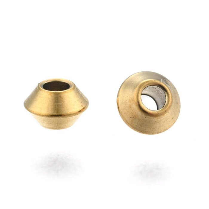 Stainless Steel Spacer Beads 4x2mm Gold, 15 pieces