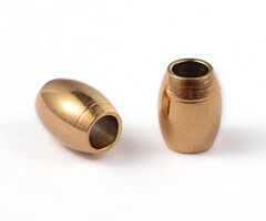 Stainless Steel Spacer Beads Tube 5x4mm Gold, 8 pieces