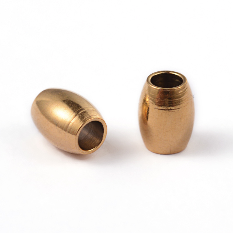 Stainless Steel Spacer Beads Tube 5x4mm Goud, 8 stuks