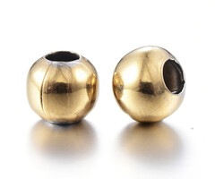 Stainless Steel Spacer Beads Round 8mm, 10 pieces