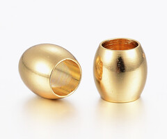 Stainless Steel Spacer Beads Tube 6mm Gold, 10 pieces