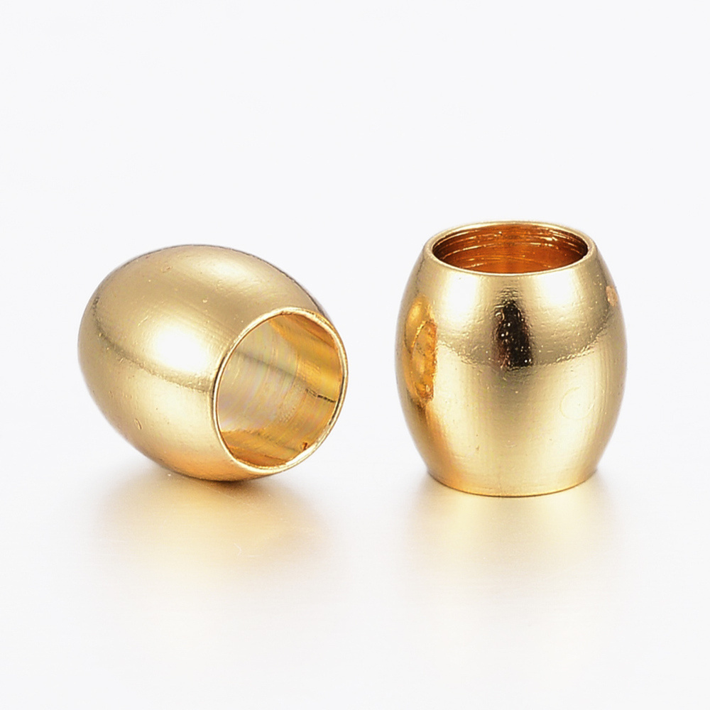 Stainless Steel Spacer Beads Tube 6mm Gold, 10 pieces