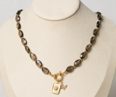 Stylish necklace with Smoky Quartz