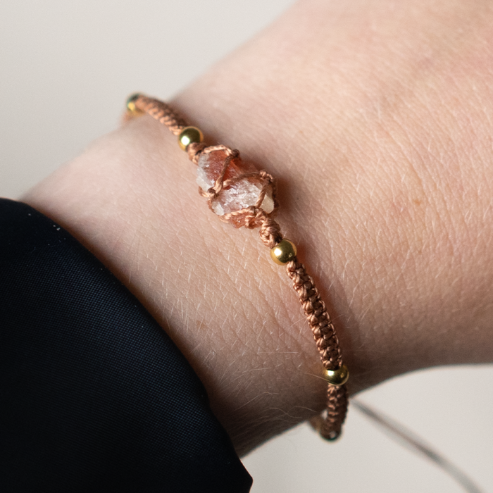 Simpel Macrame armbandje knopen met Edelsteen Inspi655