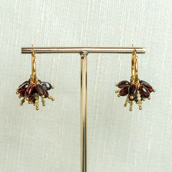 Bracelet, Earrings and Necklace of Garnet Inspi654