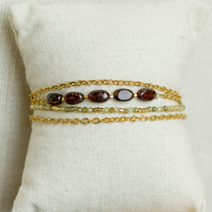 Armband, Oorbellen en Ketting van Granaat Inspi654