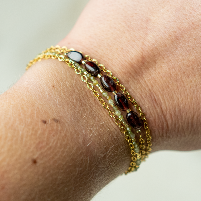 Armband, Oorbellen en Ketting van Granaat Inspi654