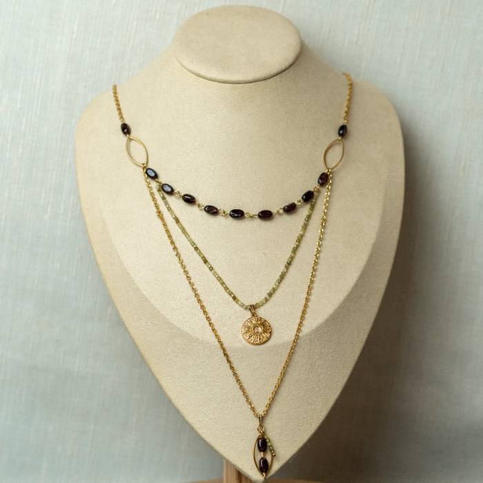 Armband, Oorbellen en Ketting van Granaat Inspi654