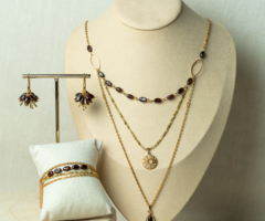 Bracelet, Earrings and Necklace of Garnet
