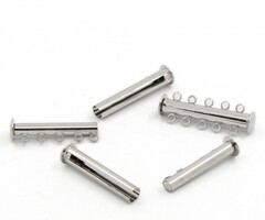 Magnet Clasp Silver 5 Rows 30x10mm, 2 pieces