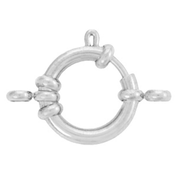 Stainless Steel Bolt Ring Clasp with Loops Silver 12mm