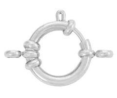 Stainless Steel Bolt Ring Clasp with Loops Silver 16mm