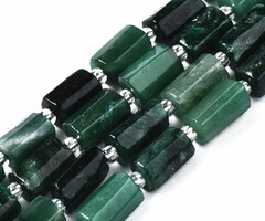 Natural Smaragd Edelsteen Kralen Cilinder 9~14x5~7x5~6mm, streng 13 stuks