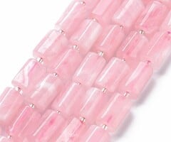 Natural Rose Quartz Gemstone Beads Cylinder 8~11x6~8x5~7mm, strand 13 pieces