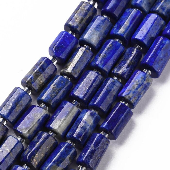 Natural Lapis Lazuli Gemstone Beads Cylinder 8~11x6~8x5~7mm, strand 13 pieces
