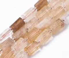 Natural Citrine Gemstone Beads Cylinder 8~11x6~8x5~7mm, strand 13 pieces