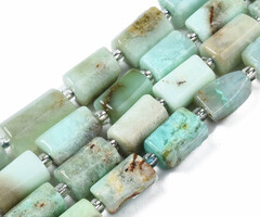 Natural Chrysoprase Gemstone Beads Cylinder 9~14x5~7x5~6mm, strand 13 pieces