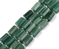 Natural Green Aventurine Gemstone Beads Cylinder 8.5~12x5.5~7.5x4.5~7mm, strand 13 pieces