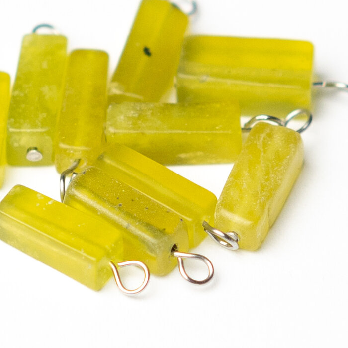 Stainless Steel Peridoot Bedel Zilver 18x5mm