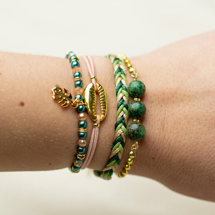 Setje Chique Armbandjes met Groen en Goud inspi59744