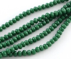 Facet Glaskralen Donker Groen 4x3mm, streng 120 stuks