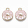Bedel Donut Roze Wit Nikkelvrij 18.5x14.5mm