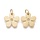 Stainless Steel Bloem Gold Plated 11x11.5x0.8mm