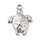 Stainless Steel Bedel Schildpad Zilver kleur 23.5x18x3mm