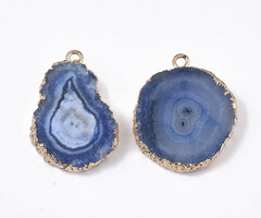 Natural Gemstone Charm Druzy Agate 22~33x18~25x5~7mm