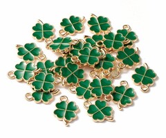 Bedel Klavertje vier groen 18x12x2mm