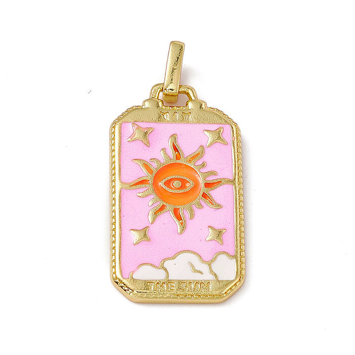 Bedel Tarotkaart Zon Roze Oranje 26x14x2mm